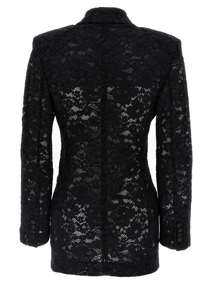 Guipure Lace Tuxedo Blazer Blazer And Suits Black