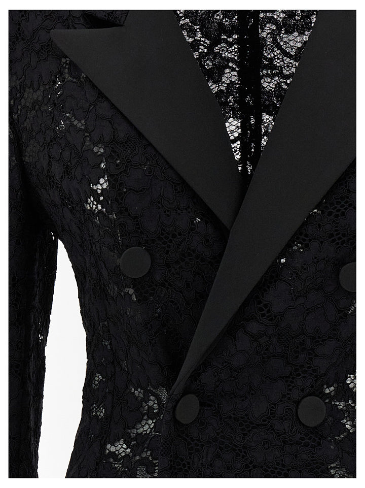 Guipure Lace Tuxedo Blazer Blazer And Suits Black