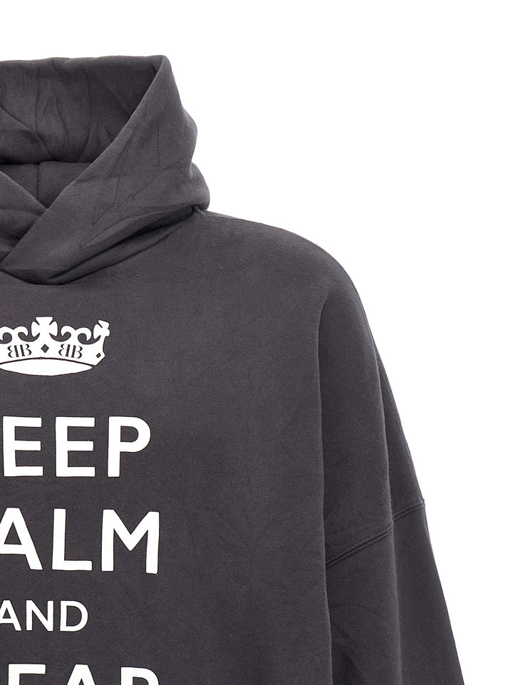 Printed Hoodie Sweatshirt White/Black