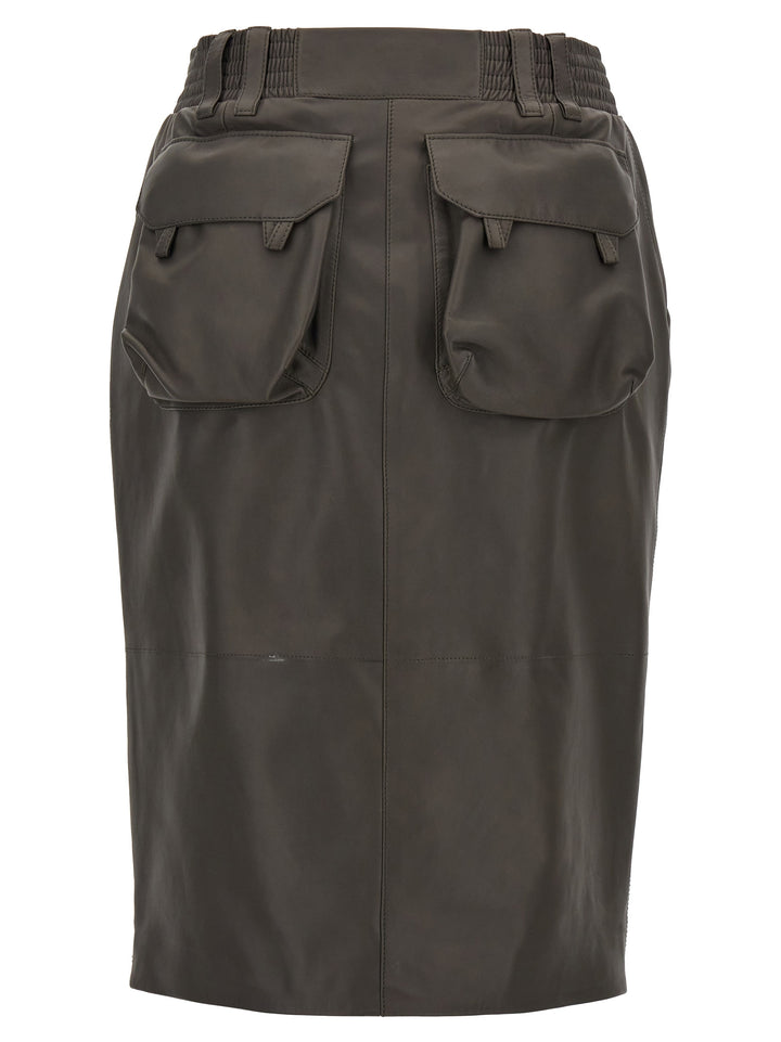 Leather Skirt Skirts Gray