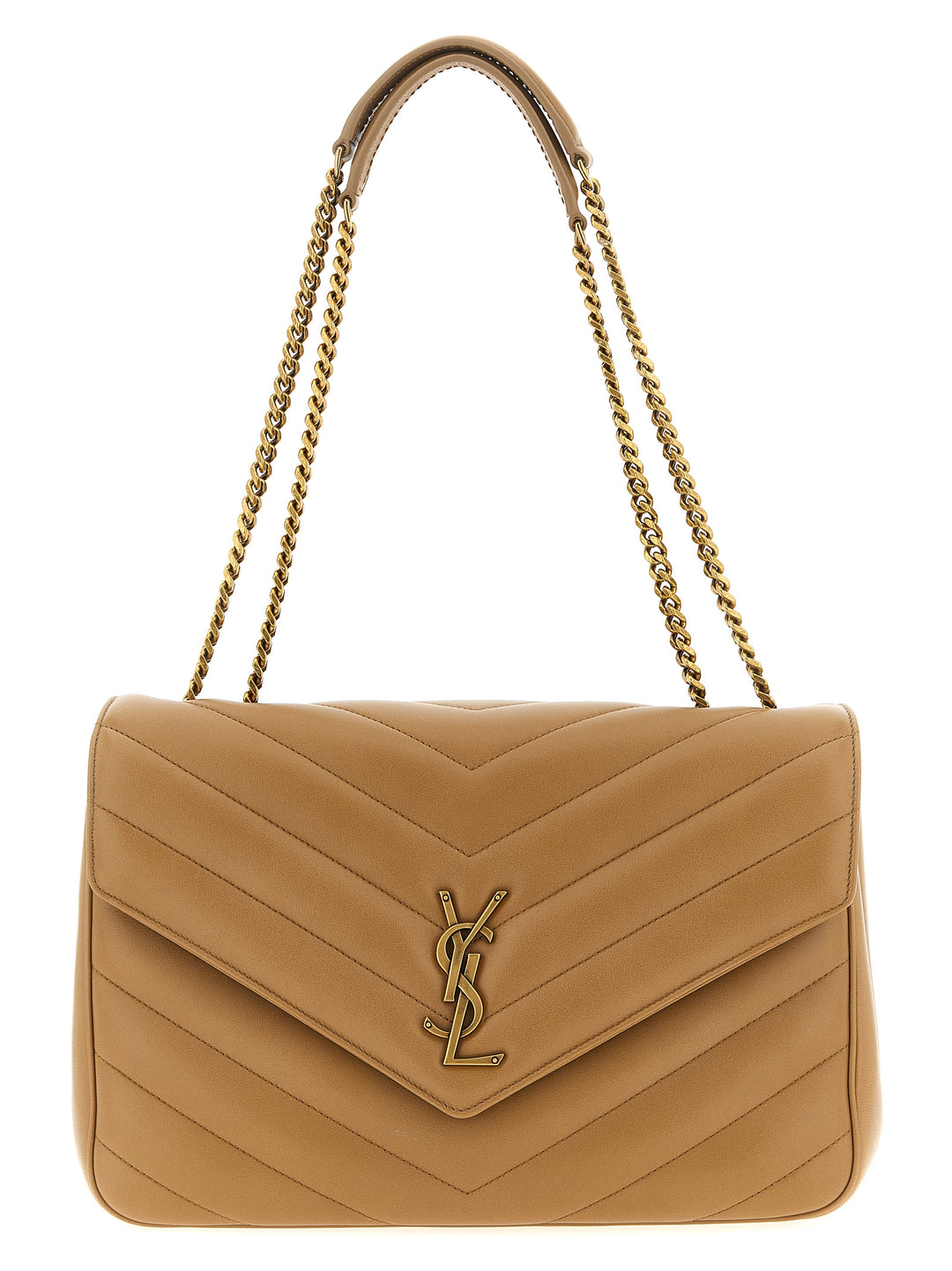 Saint Laurent Loulou Shoulder Bags - Beige | d93c070293a5aa678a18c83a9bfe80e2462363a7