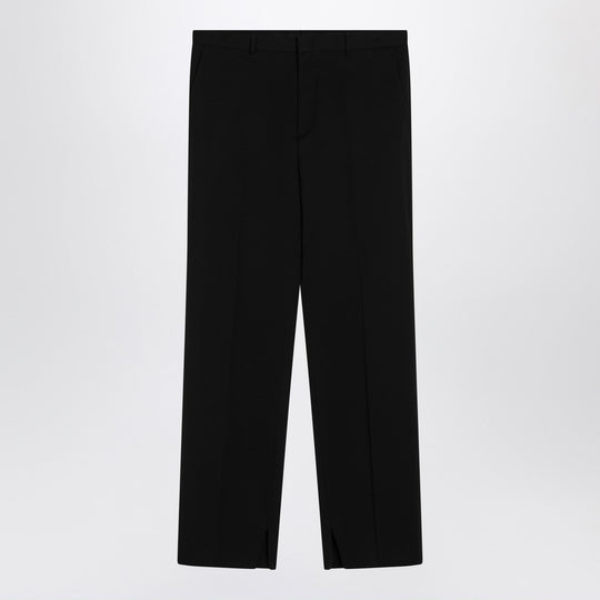 Black Double-Breasted Wool Suit