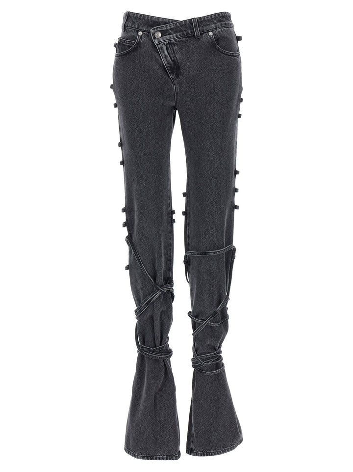 Asymmetric Closure Jeans Black