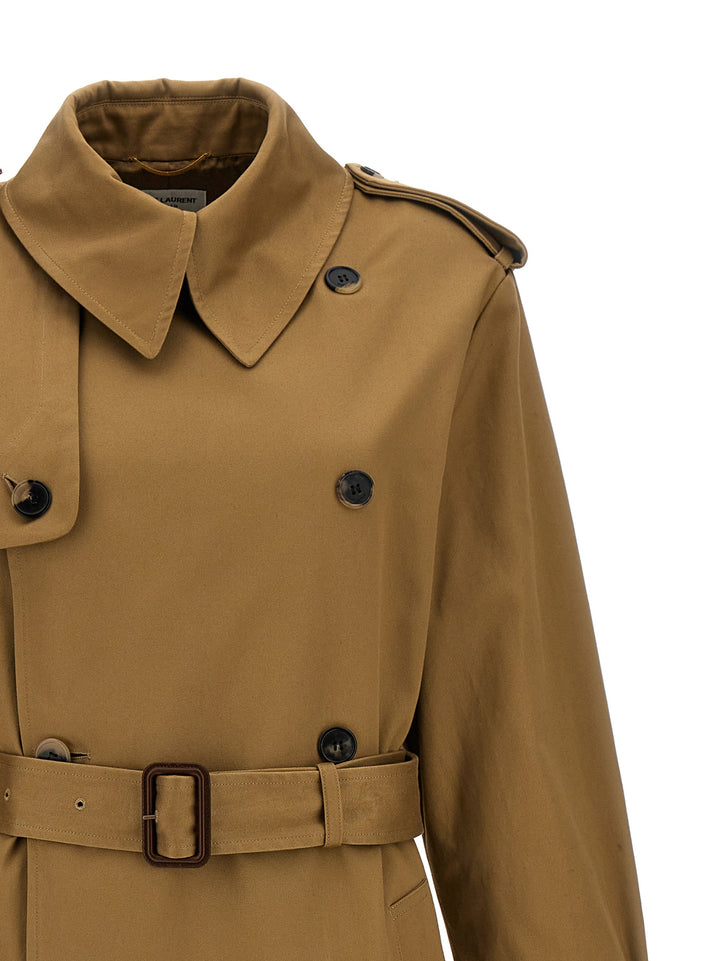 Serge Double-Breasted Trench Coat Coats, Trench Coats Beige