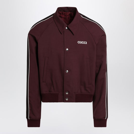 Bomber Bordeaux In Wool Blend