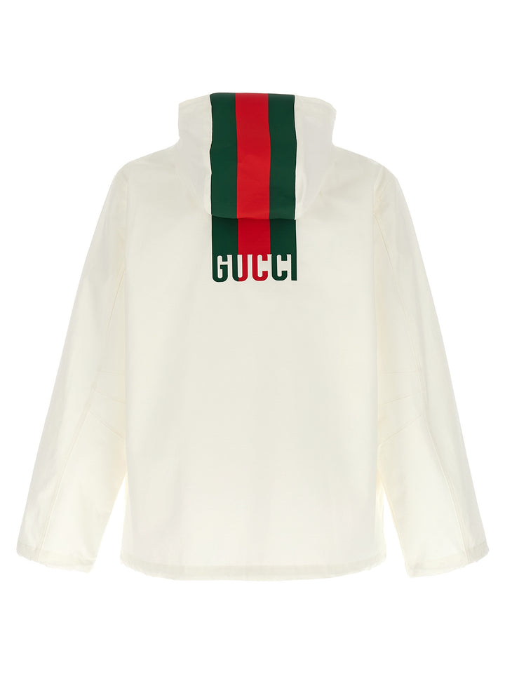 Gucci Nastro Web Water Repellent Jacket Puffer Jackets - White | 0c020bcfa7522d4fe3eefbd59112e9848a651396