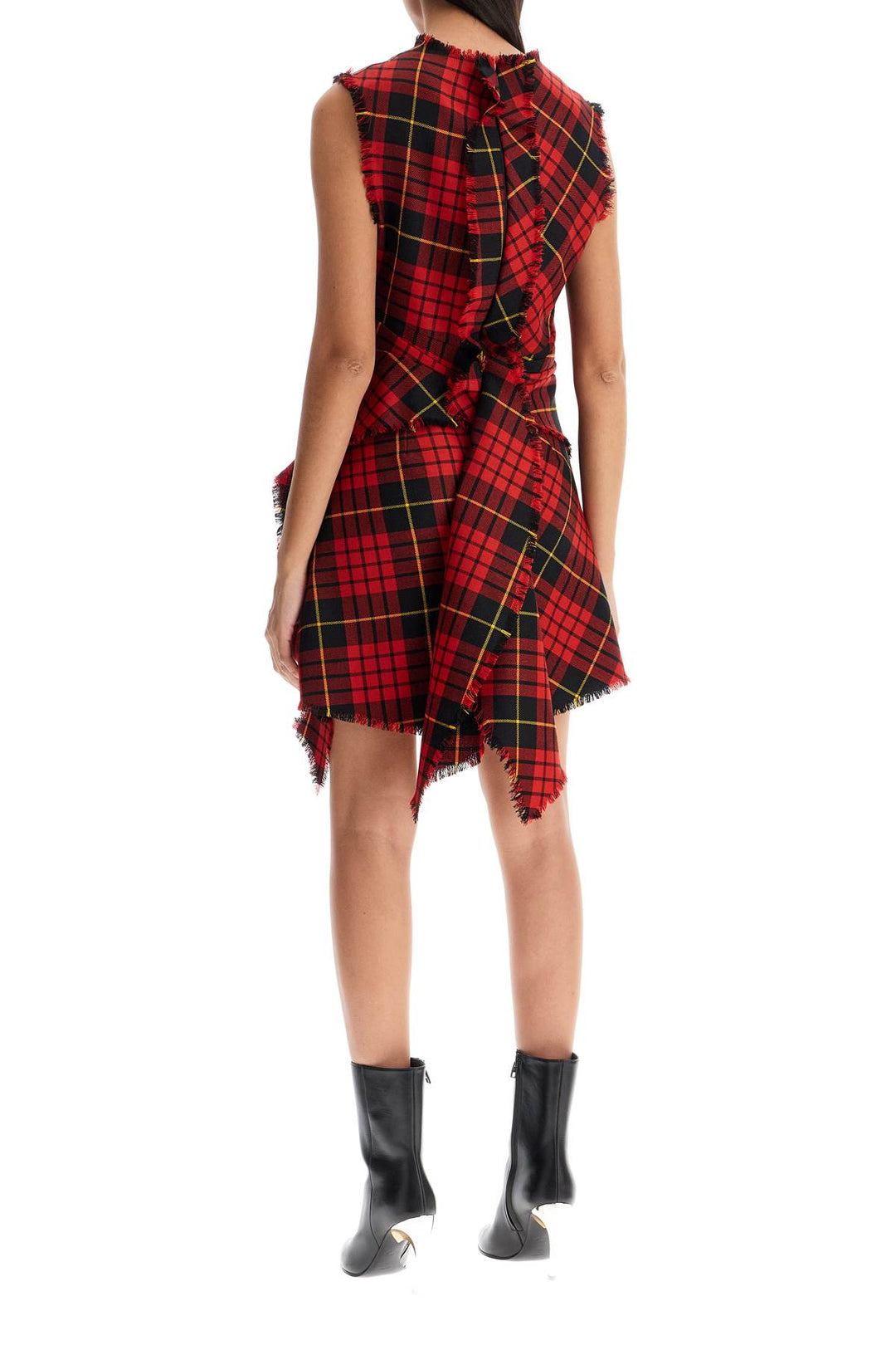 Miniabito Distressed In Lana Tartan