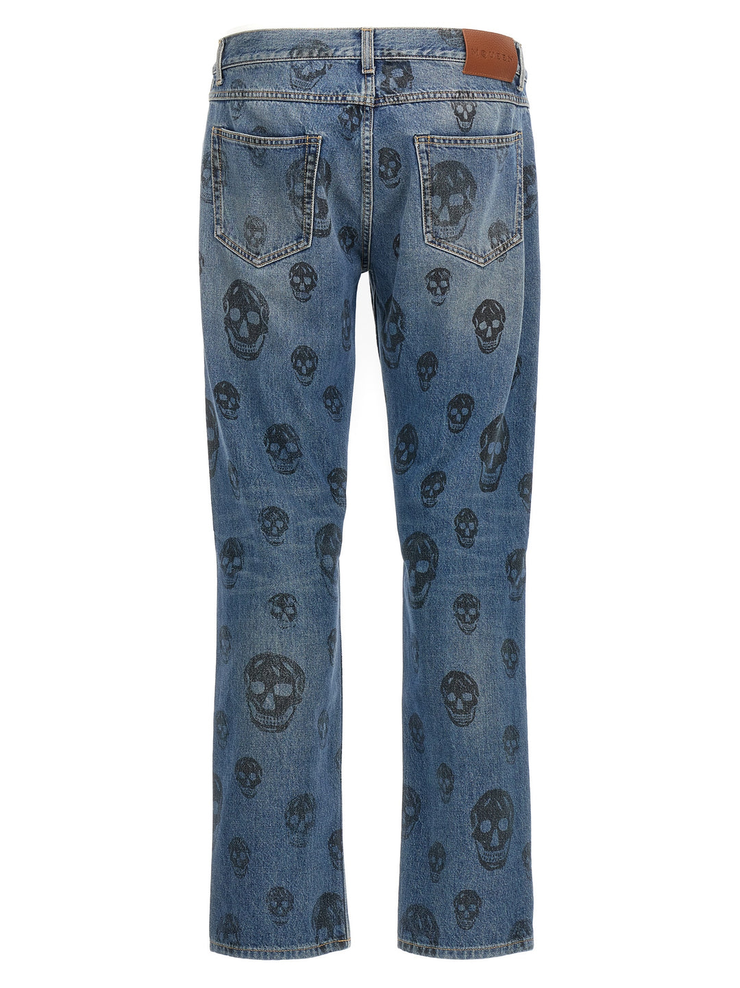 Skull Print Jeans Blue