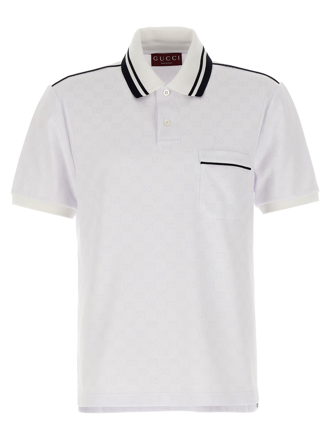 Gucci Gg Jacquard  Shirt Polo - White | 9a63fa9a3a44f36d466a1e808b37db4ca4611647