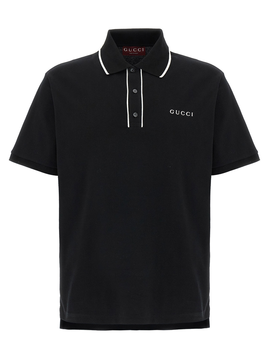 Gucci Logo Embroidery  Shirt Polo - White/Black | b645d3643bcb076b3ee2c9abf822834661926392