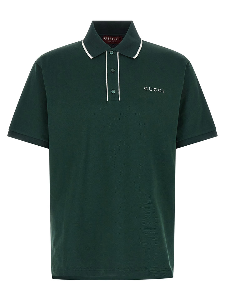 Gucci Logo Embroidery  Shirt Polo - Green | 935811c4156df3202e82e8f7b7d705763b5d5aaa