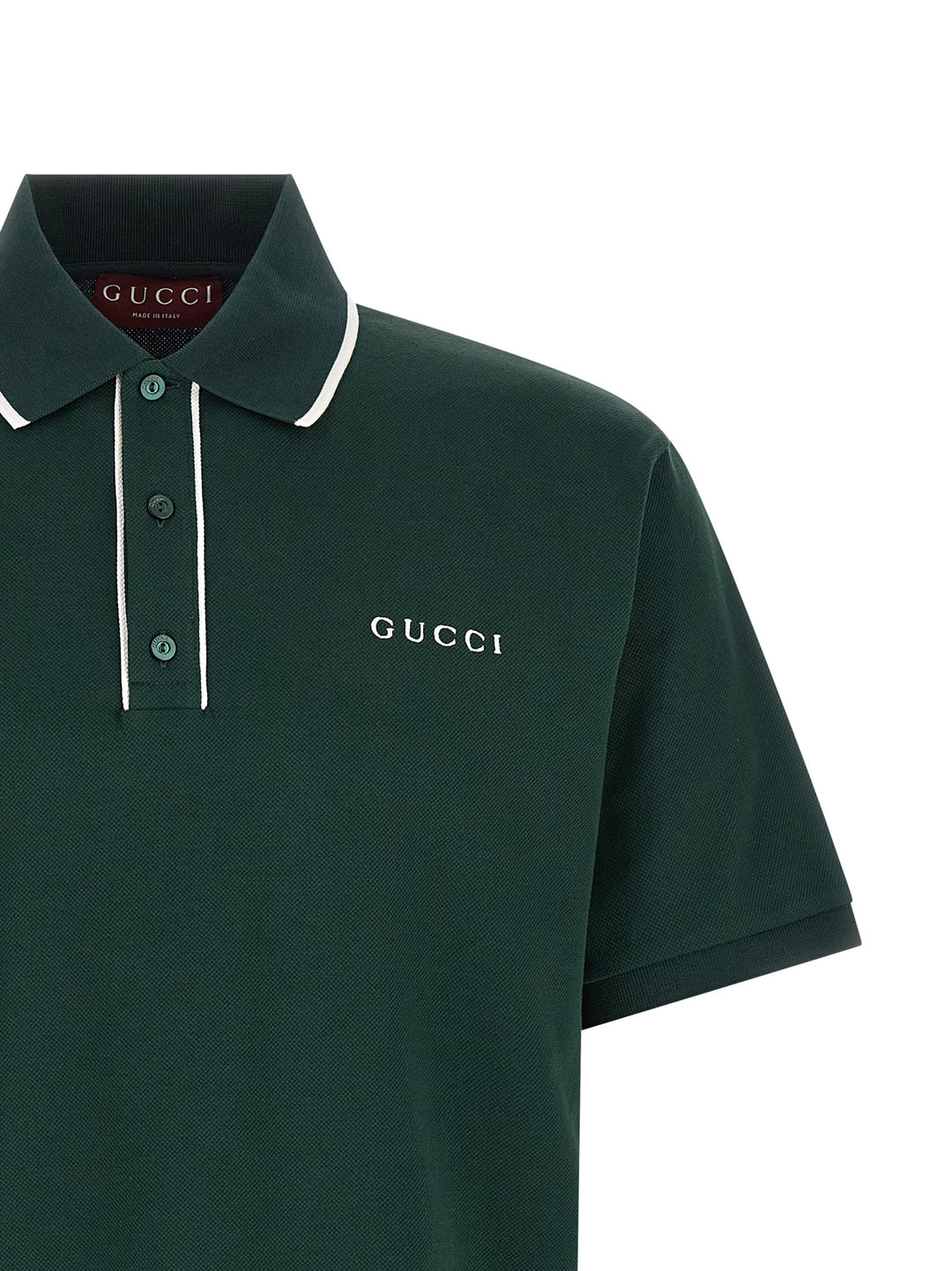 Gucci Logo Embroidery  Shirt Polo - Green | 991b986ed692981769c51cfeab3d567846938700