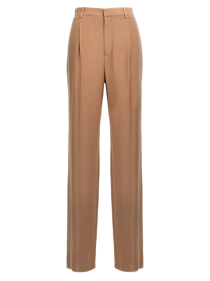 Crepe Silk Pants Beige