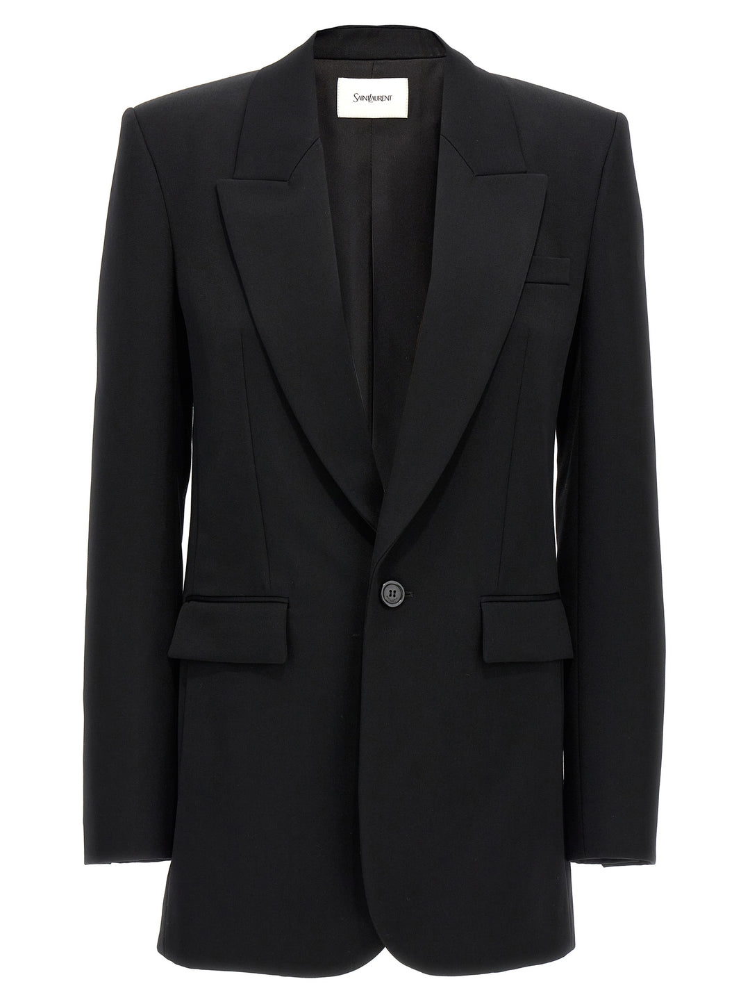 Single-Breasted Wool Blazer Blazer And Suits Black