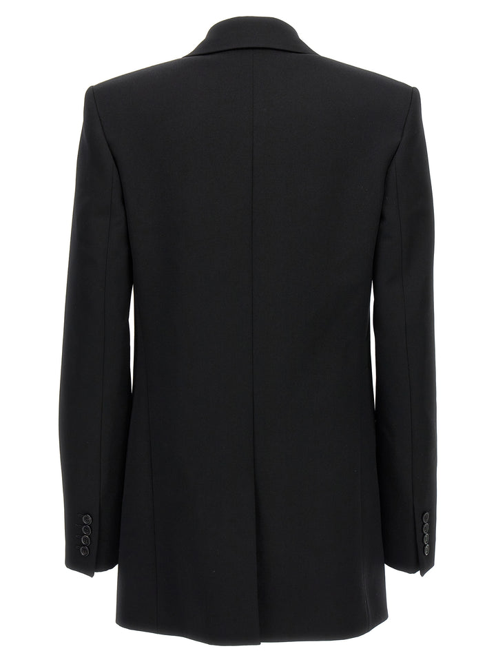 Single-Breasted Wool Blazer Blazer And Suits Black