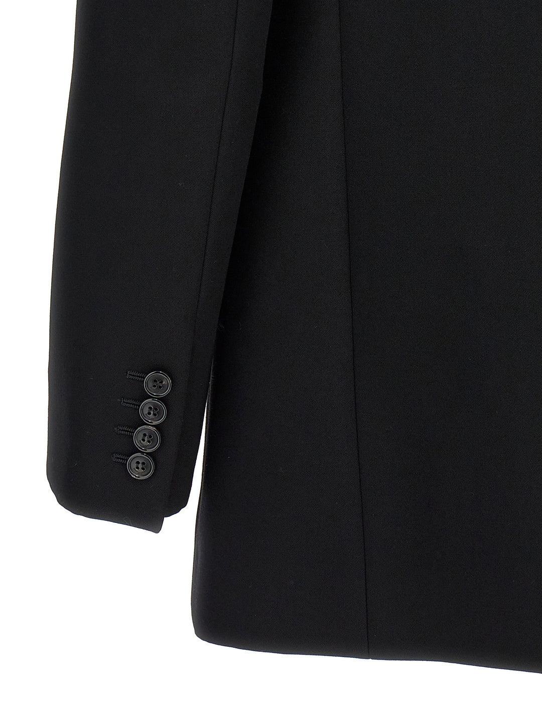 Single-Breasted Wool Blazer Blazer And Suits Black