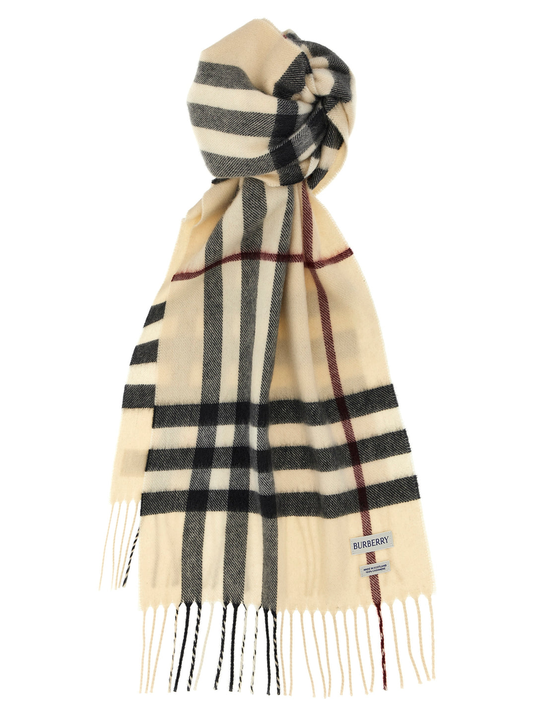 Check Scarf Scarves, Foulards Beige