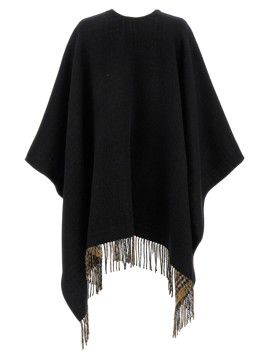 Burberry Fringed Cape Capes - Black | f50b9e52290ab765610b578518d70e3611d03d6b
