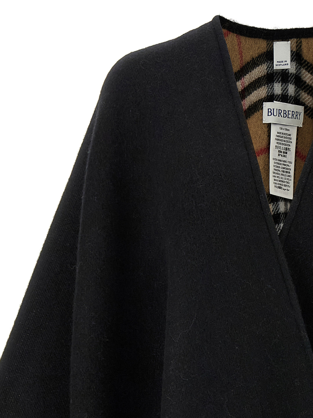 Burberry Fringed Cape Capes - Black | 3eba4b790764eb7ef286c5f5cae1457a9ca62d1b
