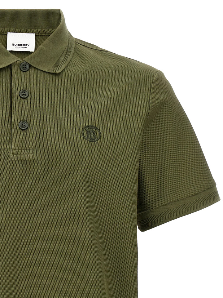 Logo Embroidery  Shirt Polo Green