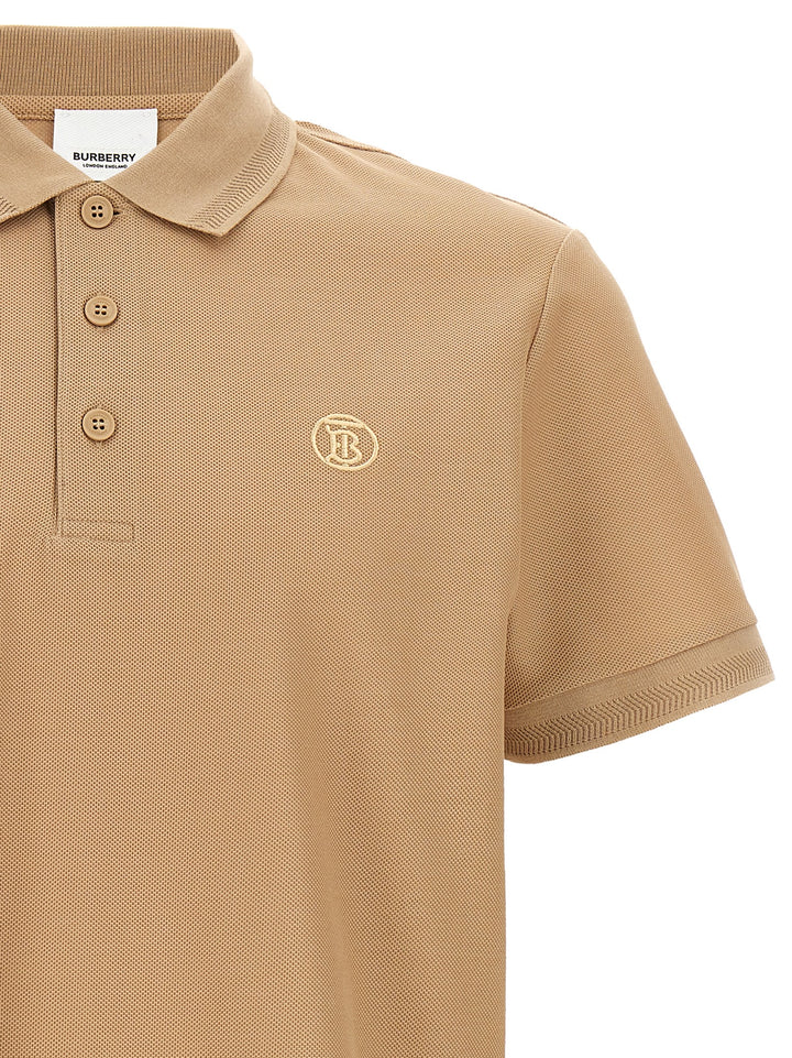 Logo Embroidery  Shirt Polo Beige