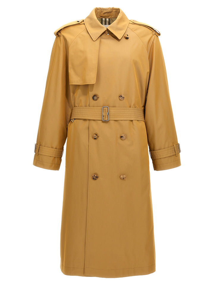 Double-Breasted Long Trench Coat Coats, Trench Coats Beige