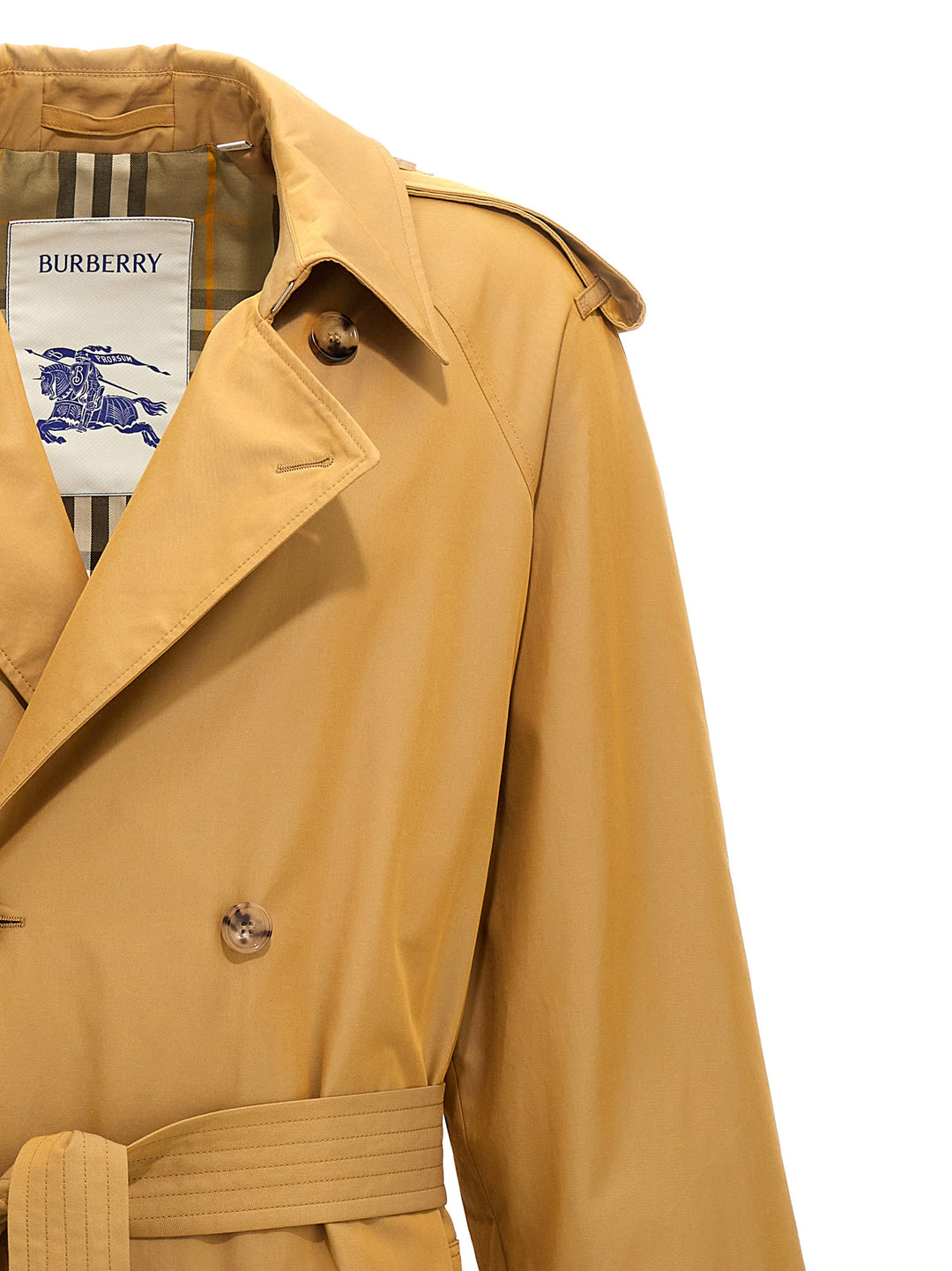 Double-Breasted Long Trench Coat Coats, Trench Coats Beige