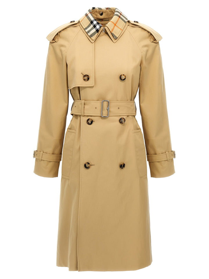 Gabardine Long Trench Coat Coats, Trench Coats Beige