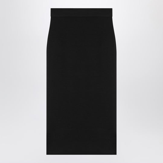 Black Wool Pencil Skirt