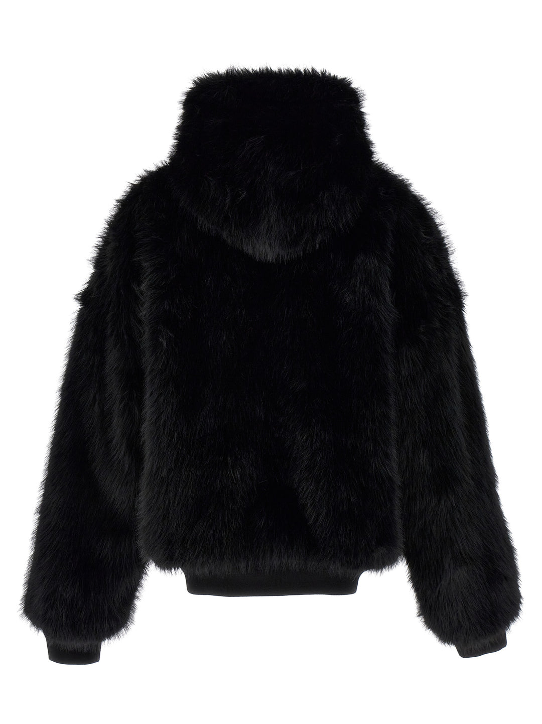 Eco  Hooded Fur Black