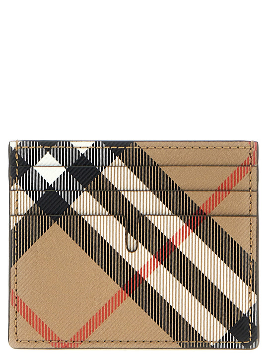 Tall Check Wallets And Card Holders Beige