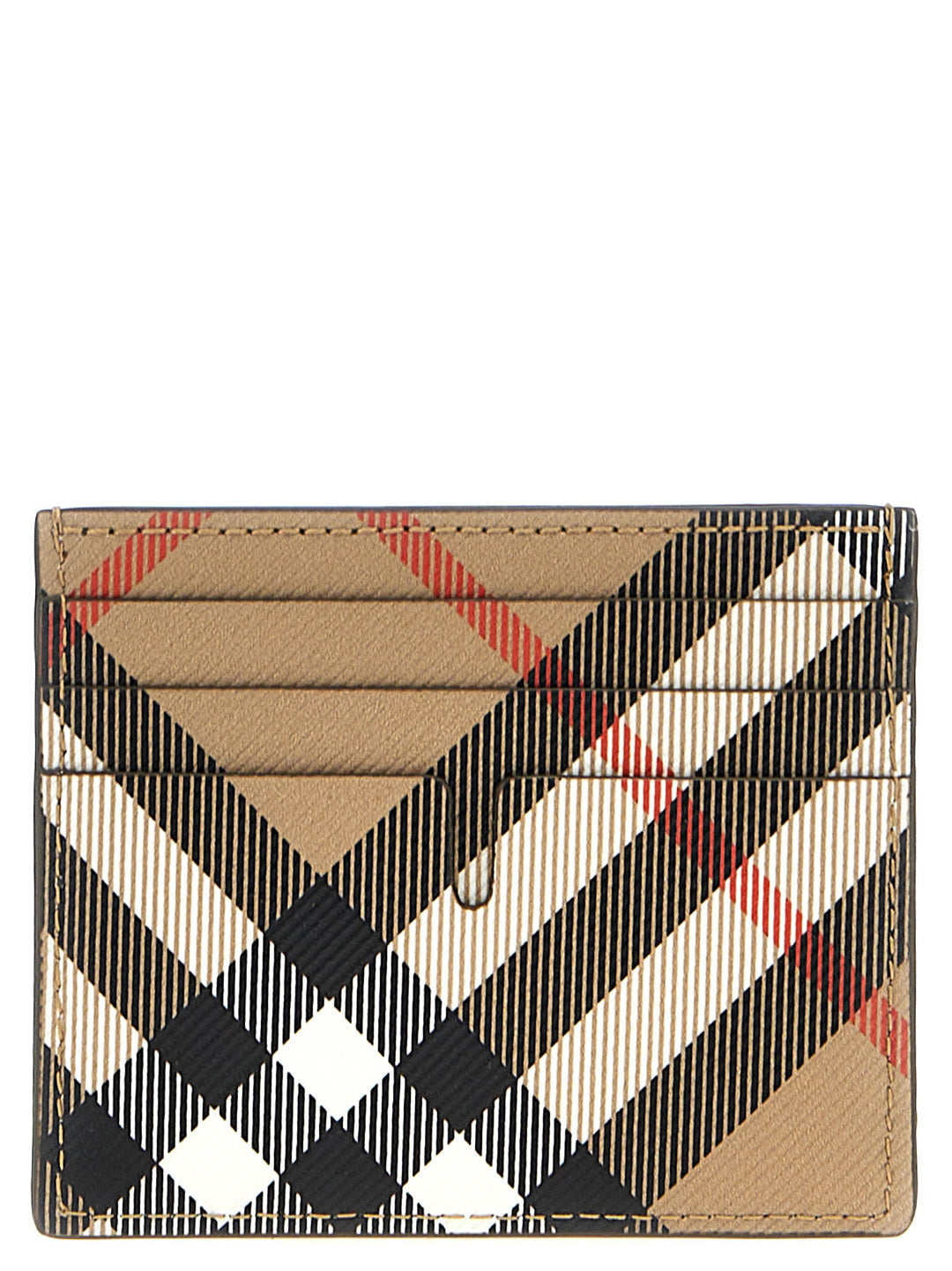 Tall Check Wallets, Card Holders Beige