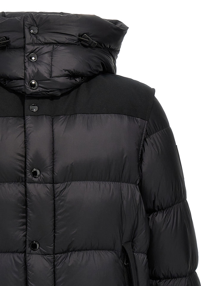 Removable Sleeve Down Jacket Casual Jackets, Parka Black