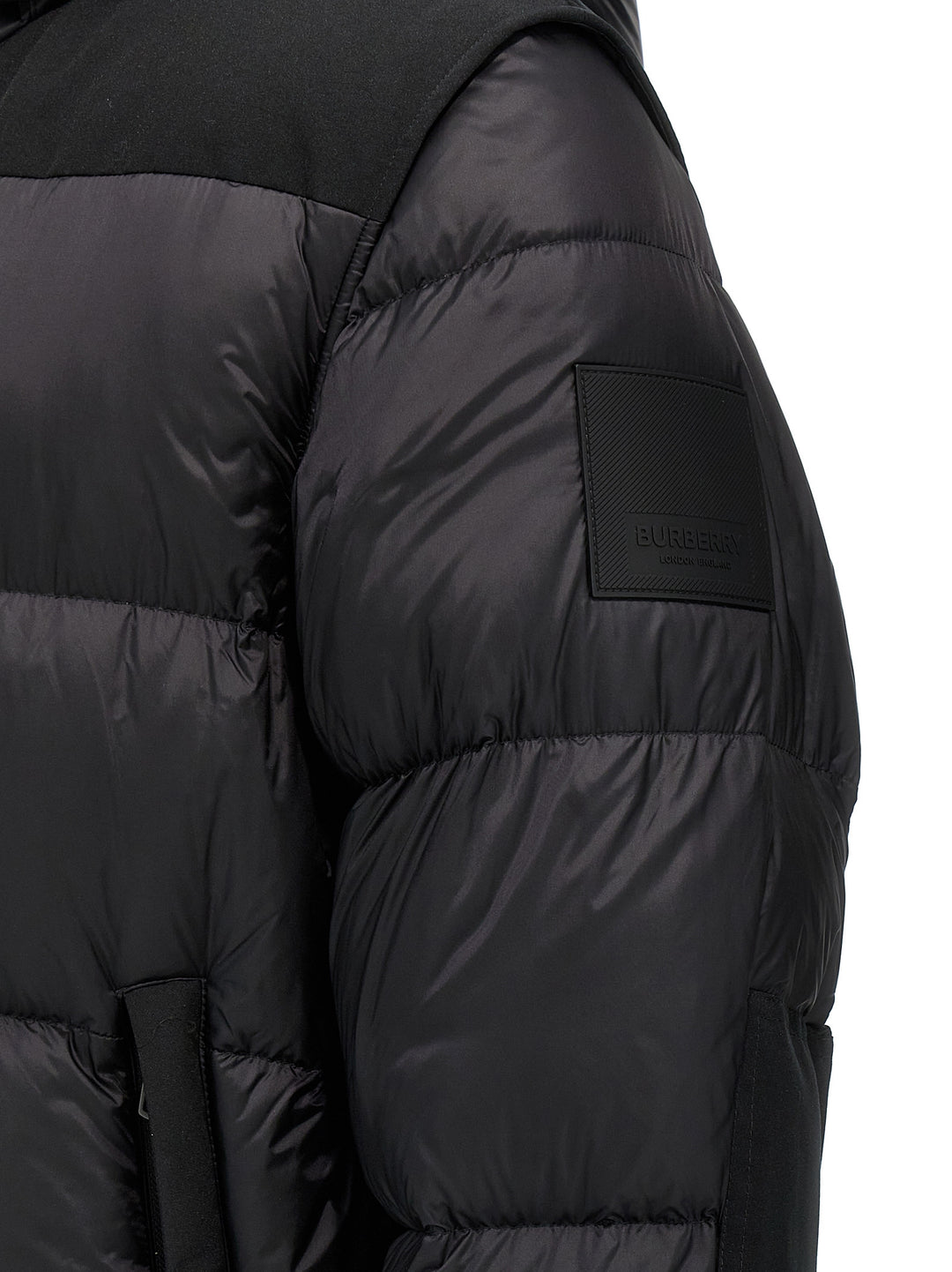 Removable Sleeve Down Jacket Casual Jackets, Parka Black