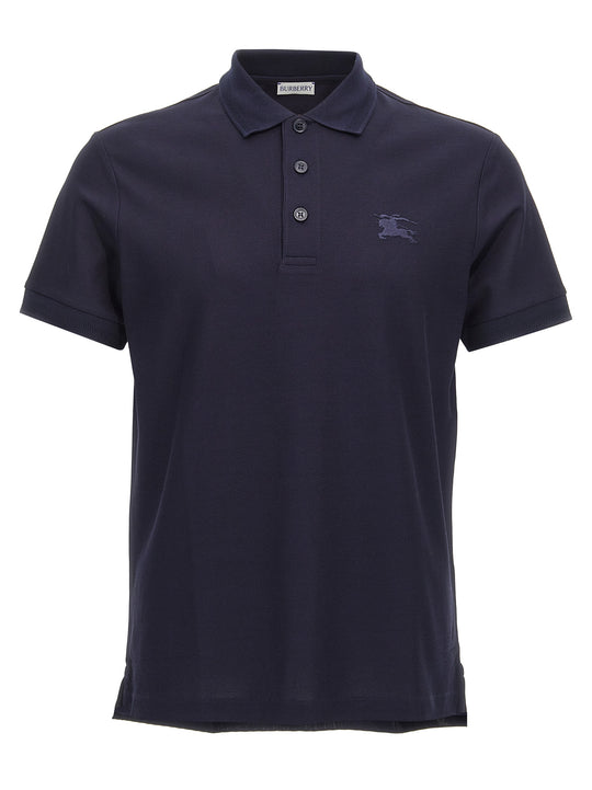 Logo Embroidery Shirt Polo Blue