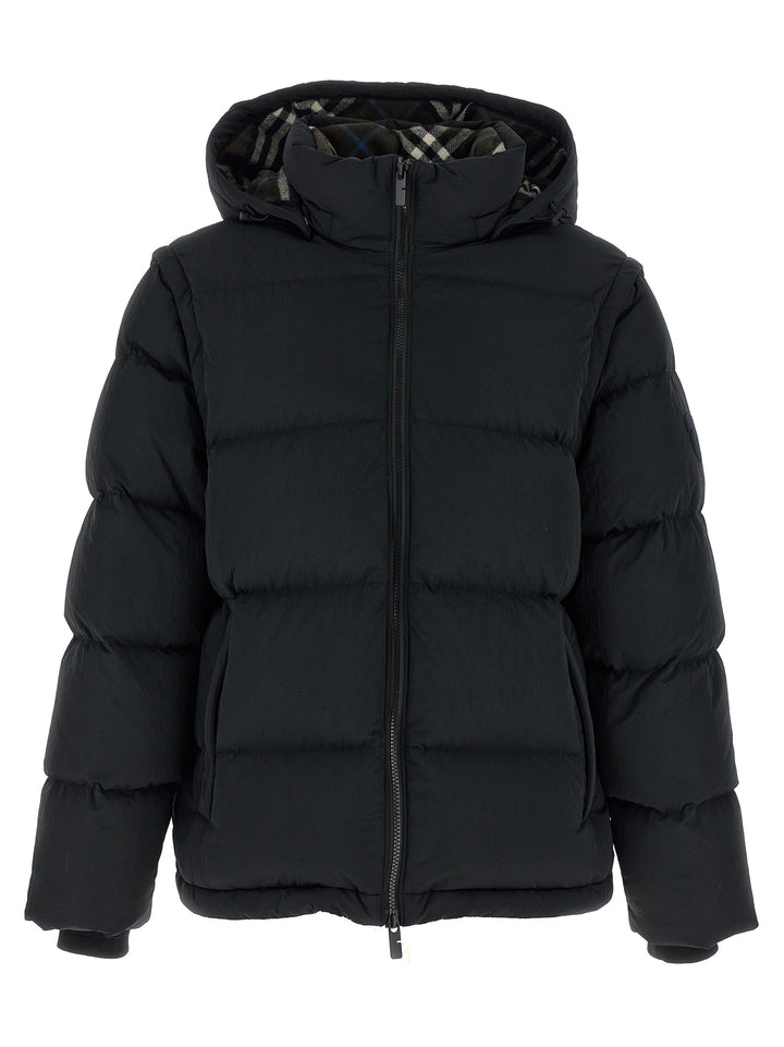 Check Insert Down Jacket Casual Jackets, Parka Black