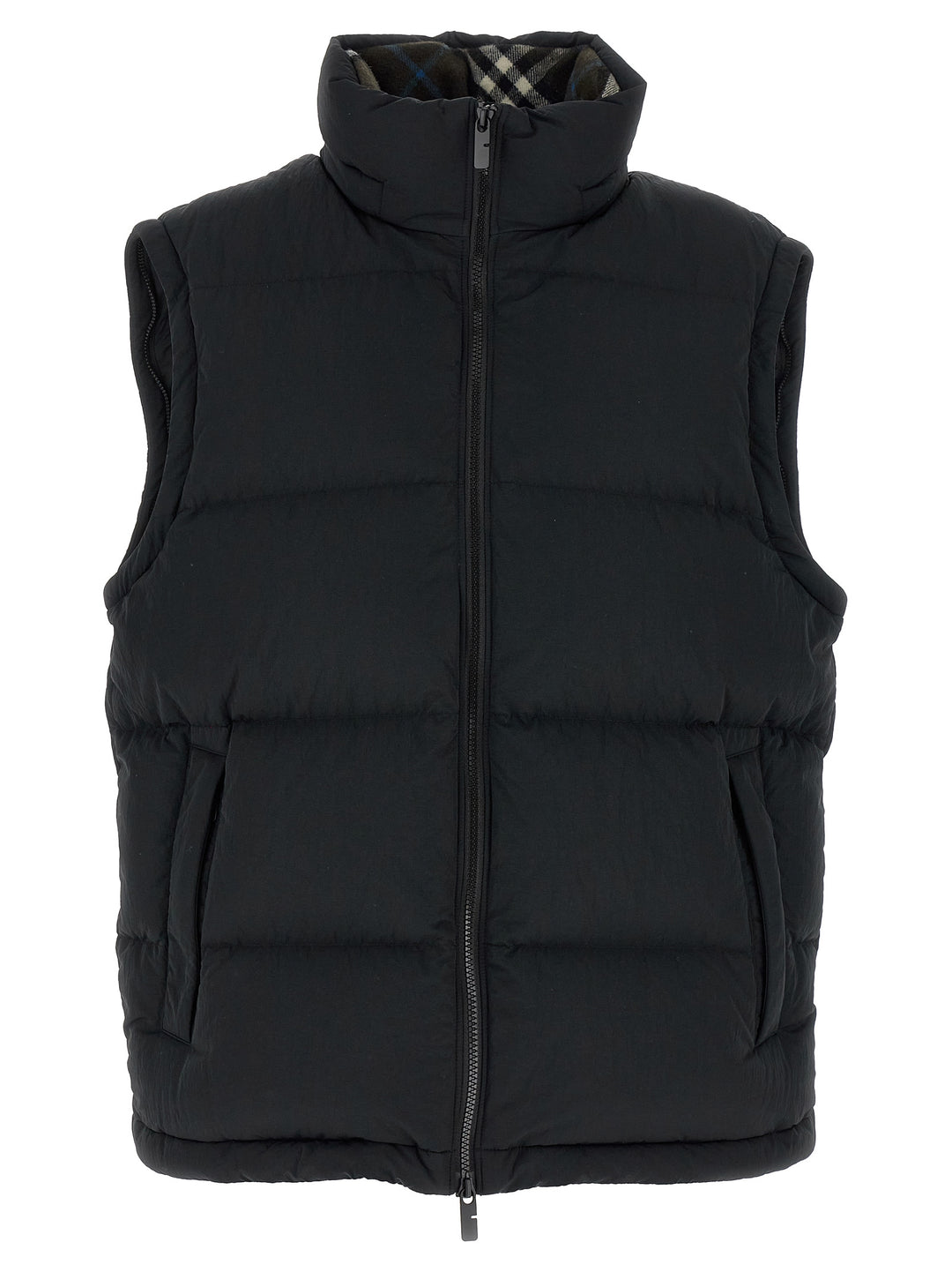 Check Insert Down Jacket Casual Jackets, Parka Black