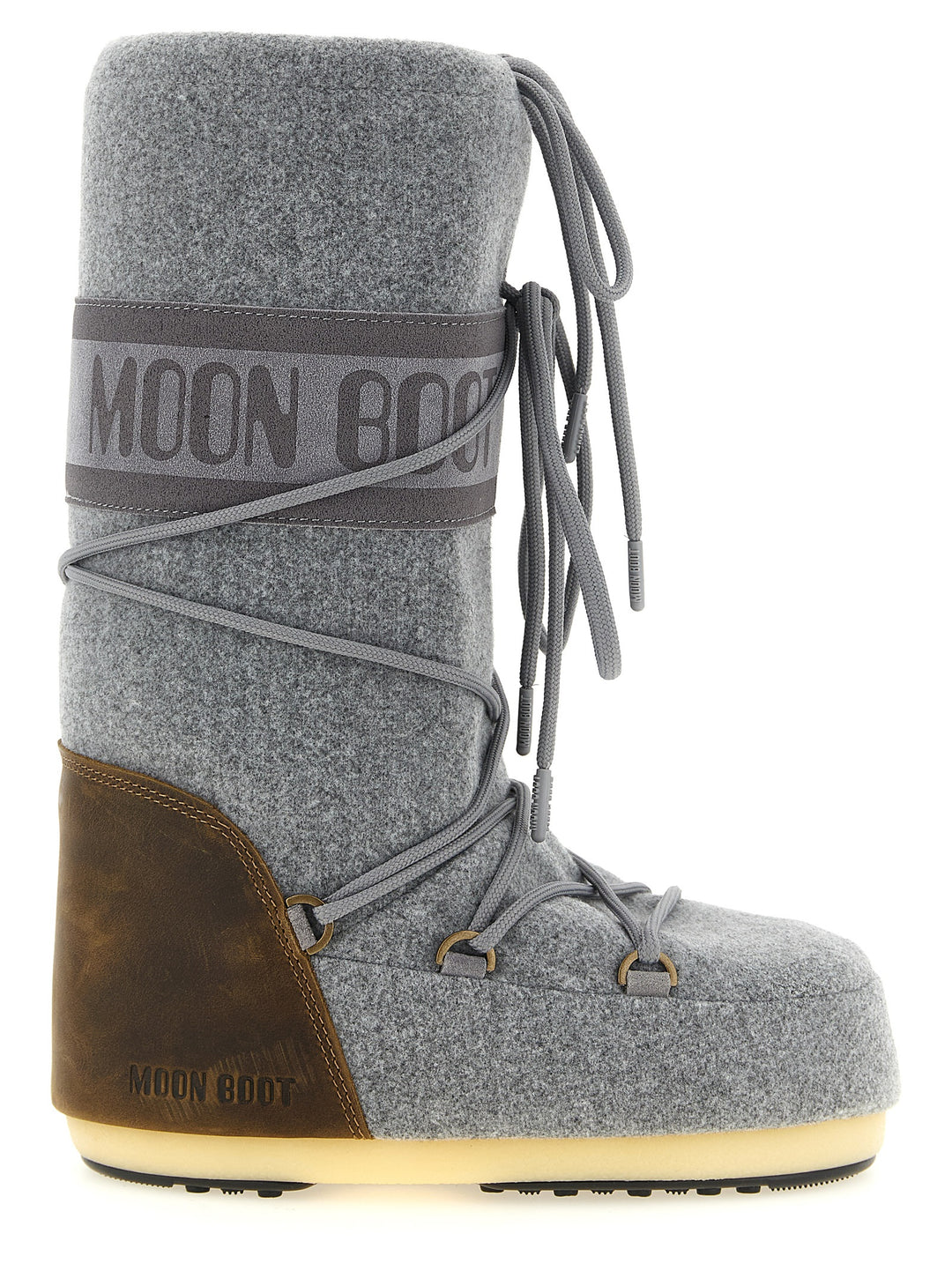 Moon Boot Icon Nubuck Felt Boots and Ankle Boots - Gray | 69557d689ca3978017a1f04fe57a35ad334577cd