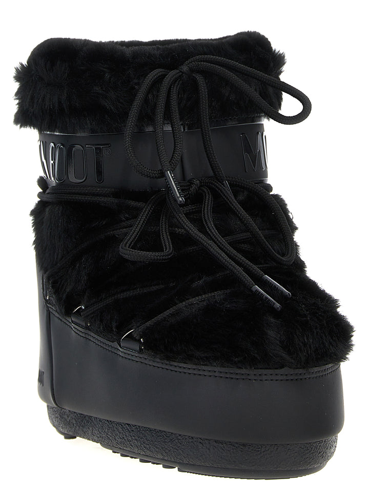 Ltrack Tube Faux Fur Boots, Ankle Boots Black