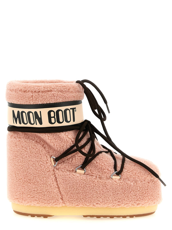 Icon Low Fleece Ankle Boots Pink