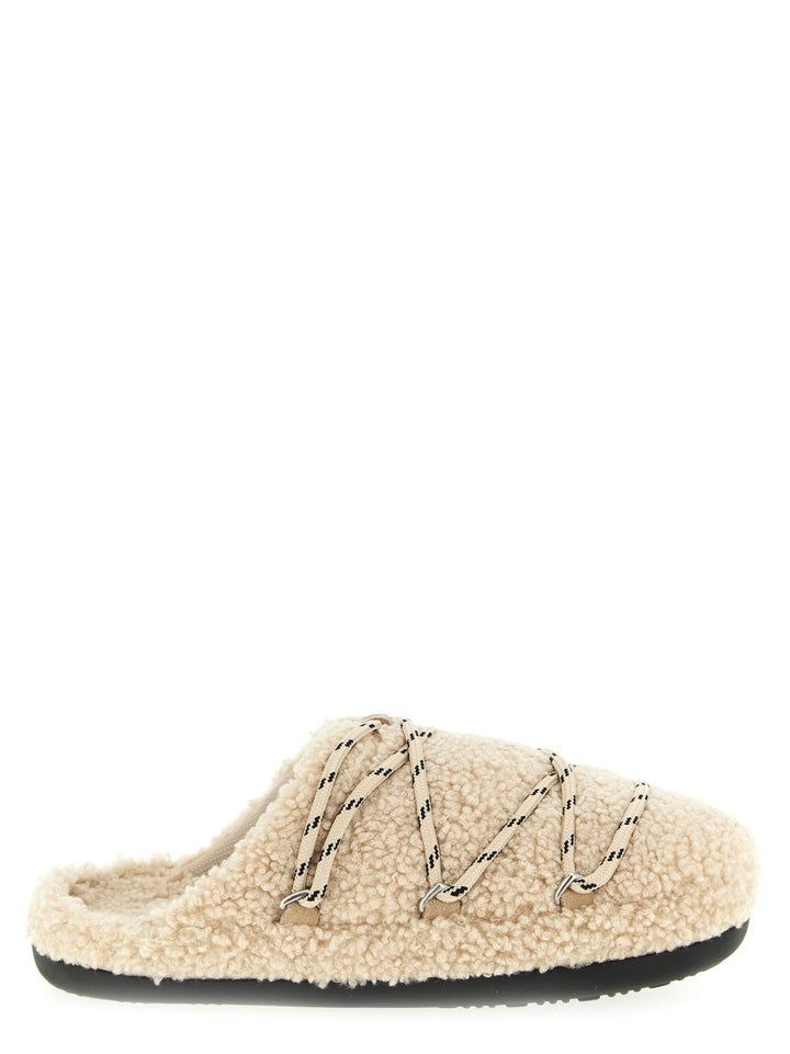 Moon Boot Teddy Slipper Flat shoes - Beige | e709c98ba5d34b8c06900f8b7122f6dcfb25aad7