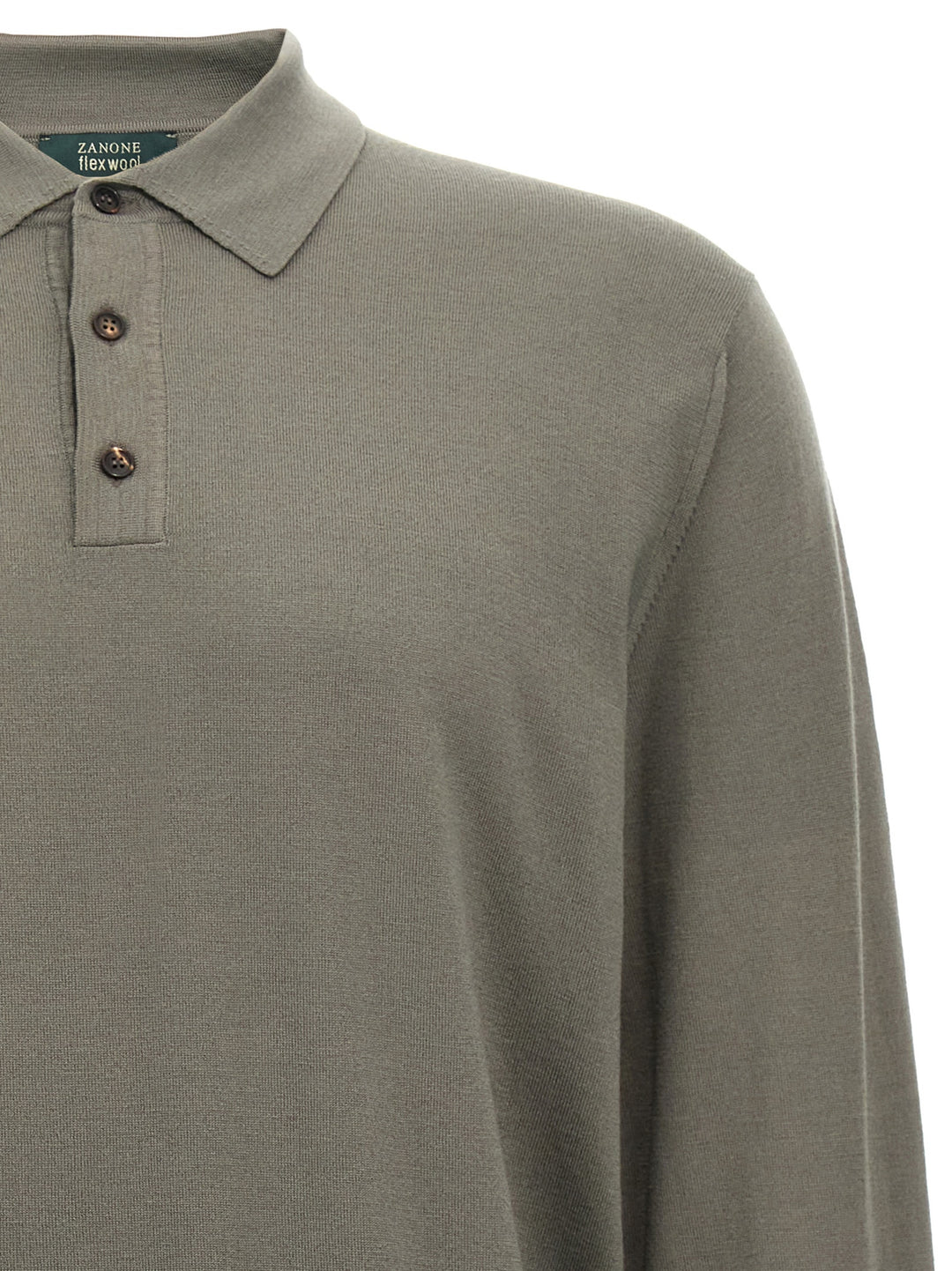 Wool Polo Shirt Sweater, Cardigans Green