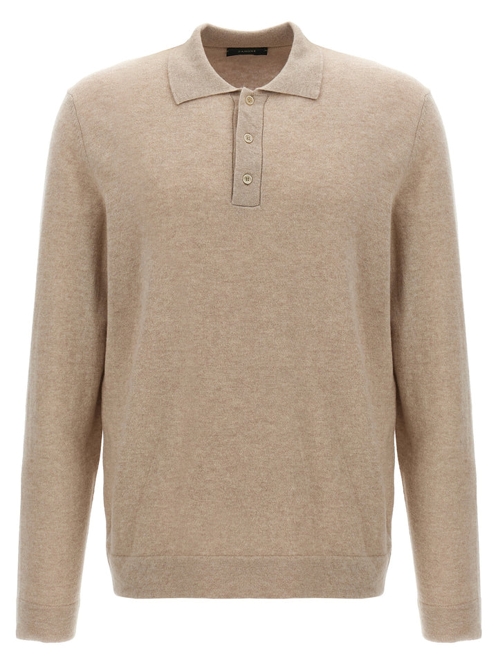 Cashmere Wool  Shirt Polo Beige