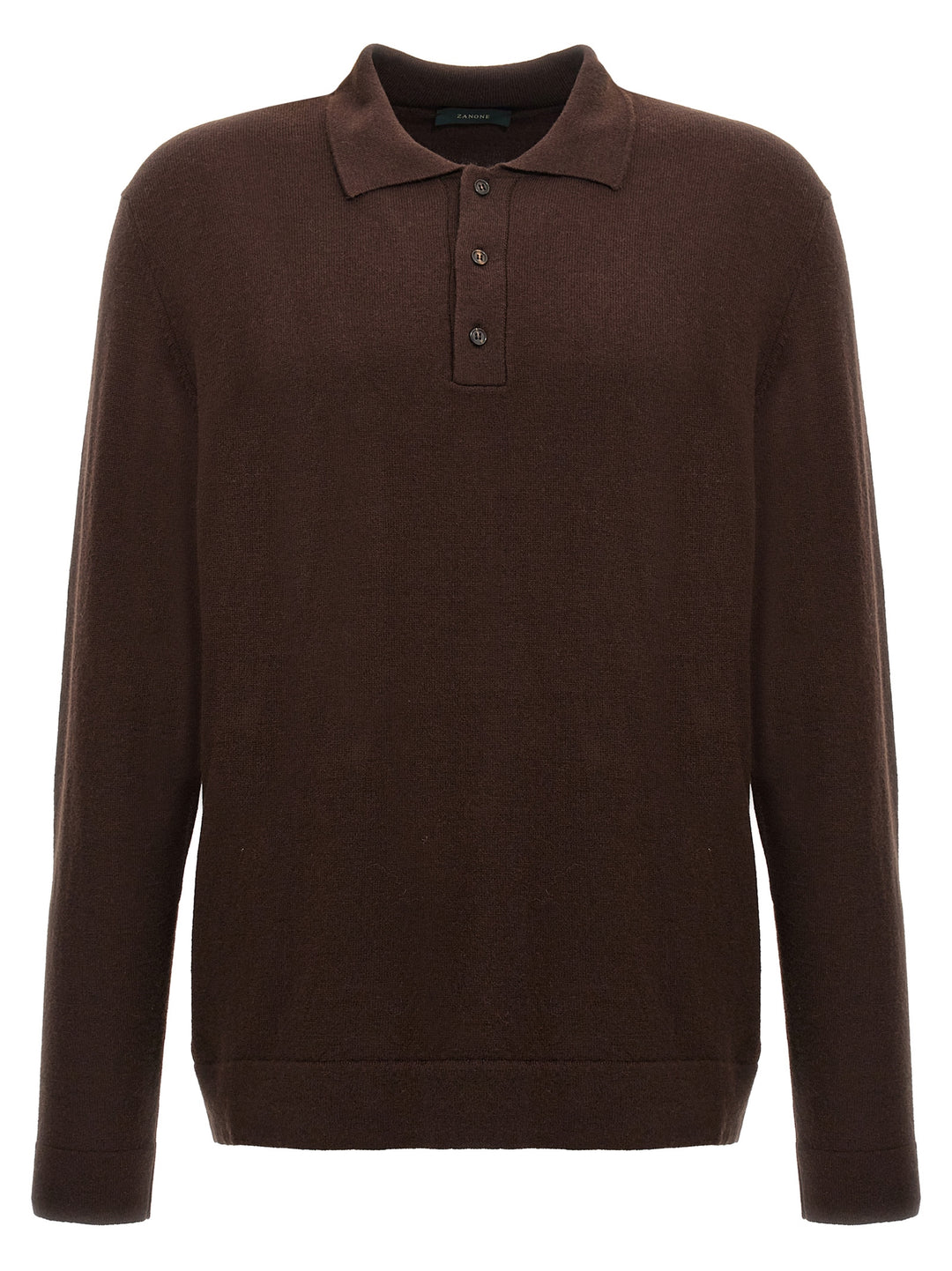 Cashmere Wool  Shirt Polo Brown