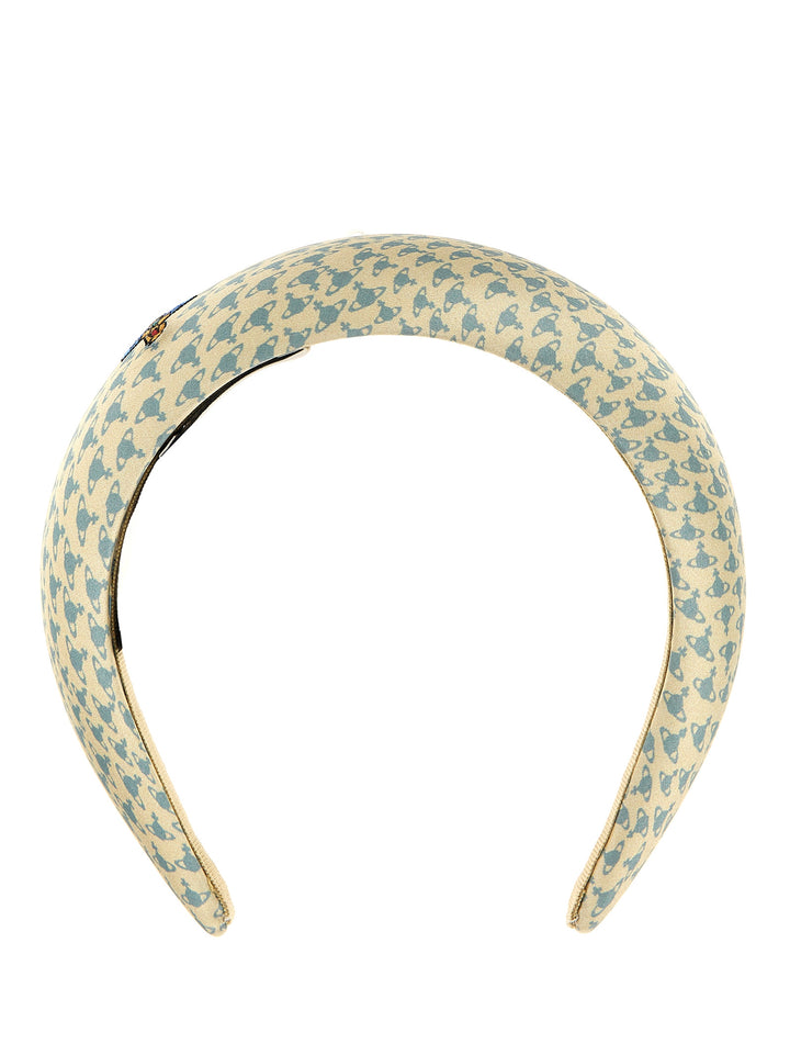 Logo Print Headband Hair Accessories Beige