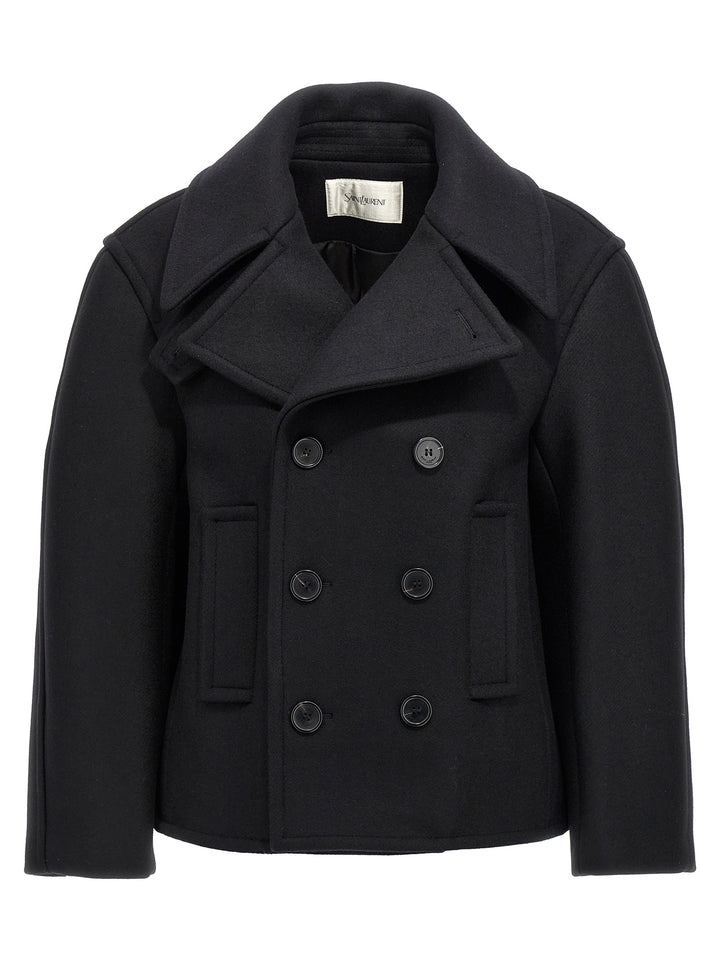 Oversized Caban Coat Coats, Trench Coats Black