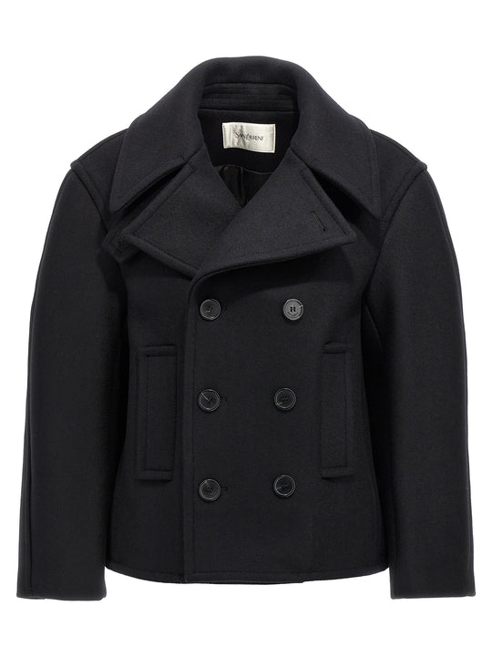 Oversized Caban Coat Coats And Trench Coats Black