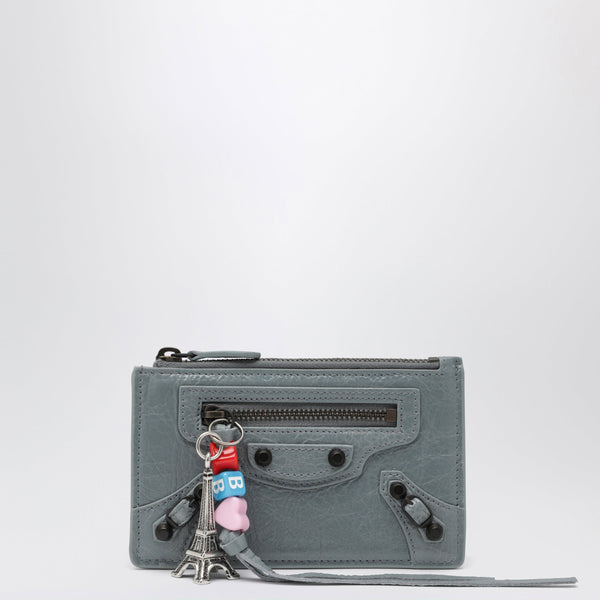 Le City Long Coin And Card Holder In Lambskin, Blue-Grey