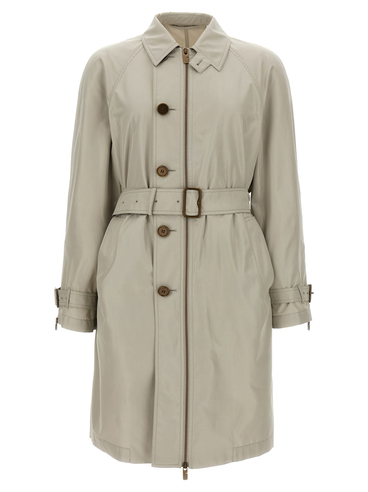 Burberry Car Coat Silk Coats and Trench Coats - Gray | 1ba04e9f7bfcb4adfc6b6538a834c6cfc863fcf0