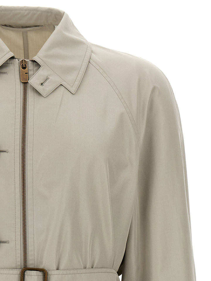 Burberry Car Coat Silk Coats and Trench Coats - Gray | 68544e1c7118584e78b7bad682dc028f6b7c3927